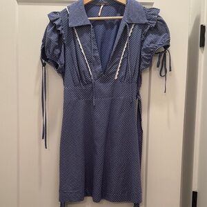 Urban Outfitters Blue Polka Dot Mini Dress